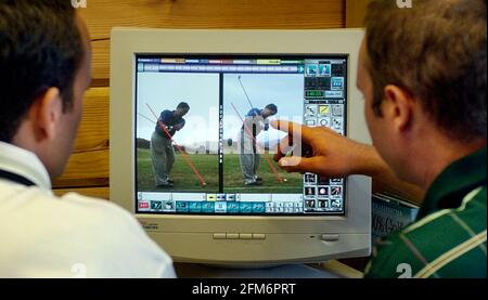 IL DAVID LEADBETTER GOLF ACADENY AL LA CALA RESORT A MIJAS COSTA VICINO MALAGA SPAGNA 24/10/2002 FOTO DAVID ASHDOWN. GOLF Foto Stock