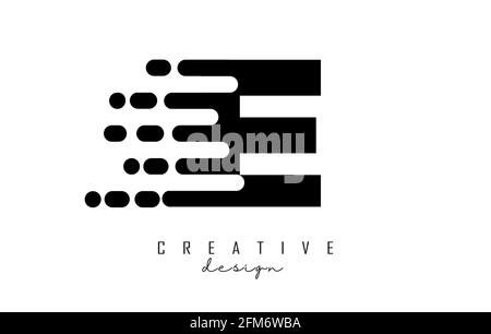 Design geometrico e dinamico con logo lettera e con effetto di movimento. Concetto di illustrazione vettoriale con tecnologia a velocità moderna. Illustrazione Vettoriale