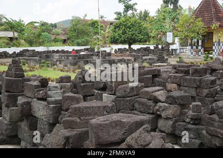 Simping pietra tempio rovine. Il Tempio di Simping è la tomba di Raden Wijaya, il re di Majapahit Foto Stock