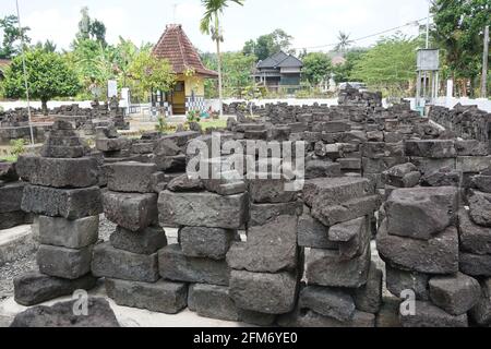 Simping pietra tempio rovine. Il Tempio di Simping è la tomba di Raden Wijaya, il re di Majapahit Foto Stock