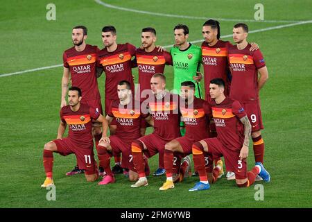 Roma, Italia. 06 maggio 2021. COME le squadre di Roma hanno visto in azione durante le finali del quartiere UEFA Europa League, la partita di calcio tra Roma e Manchester United allo Stadio Olimpico di Roma./LM Credit: Live Media Publishing Group/Alamy Live News Foto Stock