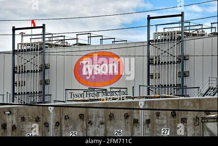 Emporia, Kansas, Stati Uniti. 6 maggio 2021. Vista di una pianta di carni fresche Tyson in Emporia Kansas, 6 MAGGIO 2021. Credit: Mark Reinstein/Media Punch/Alamy Live News Foto Stock
