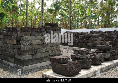 Simping pietra tempio rovine. Il Tempio di Simping è la tomba di Raden Wijaya, il re di Majapahit Foto Stock