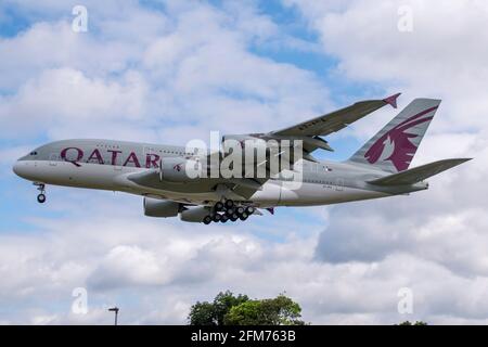 Qatar Airways Airbus A380 Foto Stock