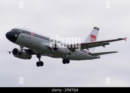 British Airways Airbus A319 retrojet Foto Stock