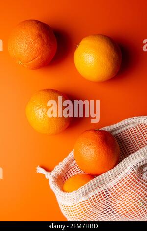 Frutta, sacchetti riutilizzabili, shopping sostenibile, shopping, Foto Stock