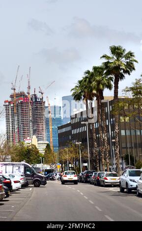 Cambiare skyline a Tel-Aviv, Israele. Foto Stock