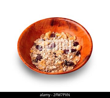 Ciotola di legno piena di crusca di grano Foto stock - Alamy