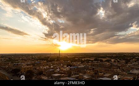 una bella vista della città di jaisalmer rajasthan. Foto Stock