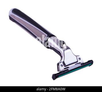 nuove lame per rasoio su sfondo bianco Foto Stock