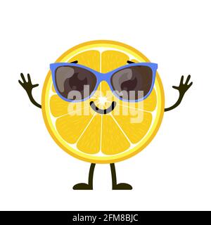 Carino e divertente carattere limone Illustrazione Vettoriale