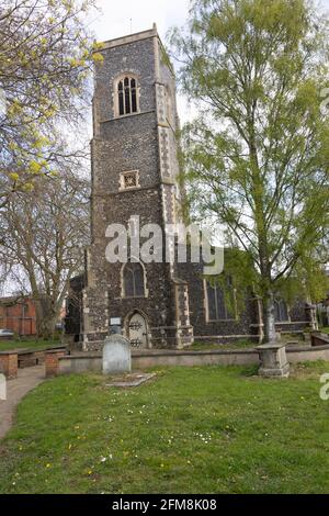 Storica chiesa parrocchiale ridondante di St Clement, Ipswich, Suffolk, Inghilterra, Regno Unito Foto Stock