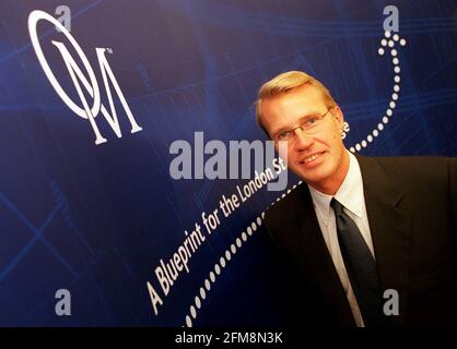 PER LARSSON PRESIDENTE E CEO DEL GRUPPO OM. ALL'ANNUNCIO DELLA LORO OFFERTA ALLA BORSA DI LONDRA. FOTOGRAFIA DI . 29/8/00 Foto Stock