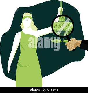 Illustrazione di ingiustizie o problemi nel nostro sistema giudiziario Illustrazione Vettoriale