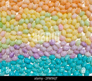 vari colori pastello di fagioli di gelatina gourmet caramella dolce delizie per le vacanze Foto Stock
