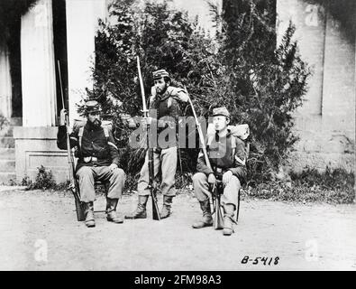 Stati Uniti Guerra civile 22 New York gruppo di soldati di fanteria Ritratto Unione Armata Foto Stock