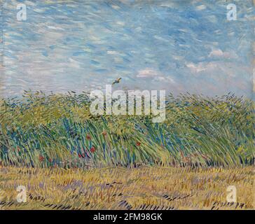 Vincent van Gogh, campo di grano con papaveri e Lark, 1887, Museo Van Gogh, Amsterdam, Paesi Bassi Foto Stock