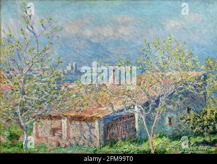 Claude Monet pittura – Casa di Gardener ad Antibes – 1888. Olio su tessuto. Foto Stock