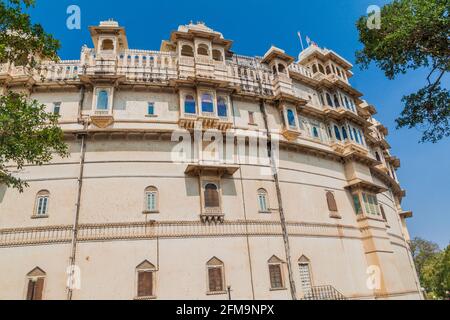 Shiv Niwas Palace a Udaipur, stato del Rajasthan, India Foto Stock