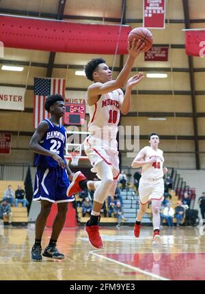 MUNSTER, STATI UNITI - 01 dicembre 2018: Munster vs Hammond Indiana High School Basketball Foto Stock