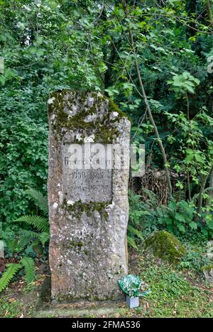 Friedrich Schiller, monumento, giardini termali, area verde, parco, Tauber, Romantische Strasse, Bad Mergentheim, Baden-Wuerttemberg, Germania, Europa Foto Stock