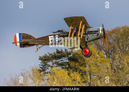 Bristol F.2b Fighter (1917) al Season Premiere Drive-in Airshow di Shuttleworth, Old Warden, domenica 2 maggio 2021 Foto Stock