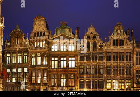 Guildhalls sulla Grand Place di Bruxelles. Belgio Foto Stock