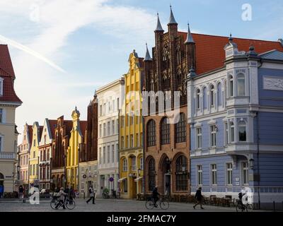 Mühlenstrasse, Alter Markt, centro storico, Stralsund, Meclemburgo-Pomerania occidentale, Germania Foto Stock