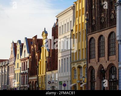 Mühlenstrasse, Alter Markt, centro storico, Stralsund, Meclemburgo-Pomerania occidentale, Germania Foto Stock