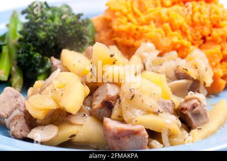 maiale e patate dolci Foto Stock