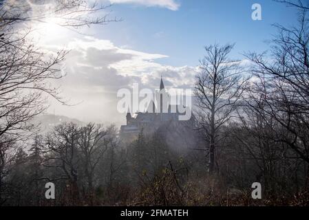 Germania, Sassonia-Anhalt, Wernigerode, Castello di Wernigerode. Foto Stock