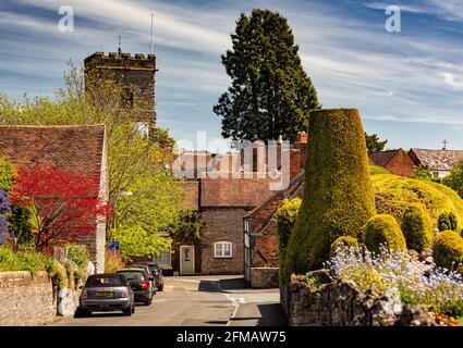 Much Wenlock, con una popolazione di circa 3,000 persone, è una città medievale e parrocchia nello Shropshire, Inghilterra. Foto Stock