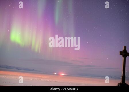 Aurora Australis McMurdo Antartide Foto Stock