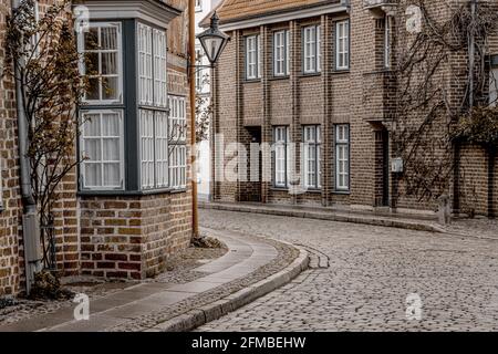 Lüneburg, nel centro storico, la strada 'Auf dem Meere' Foto Stock