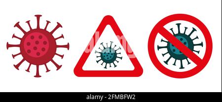 Collezione di insegne per coronavirus. Illustrazione Vettoriale