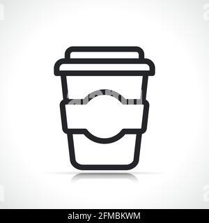 design piatto isolato con l'icona della linea di bevande al caffè Illustrazione Vettoriale