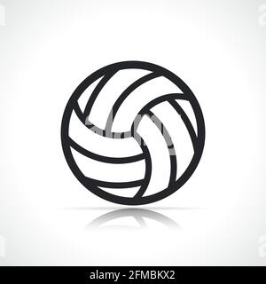 simbolo vettore icona della linea della palla da pallavolo isolato Illustrazione Vettoriale