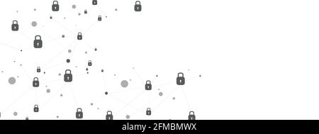 Sicurezza globale della rete in bianco Illustrazione Vettoriale