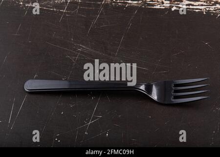 Posate in plastica, forchetta colorata, adatte per viaggi Foto Stock