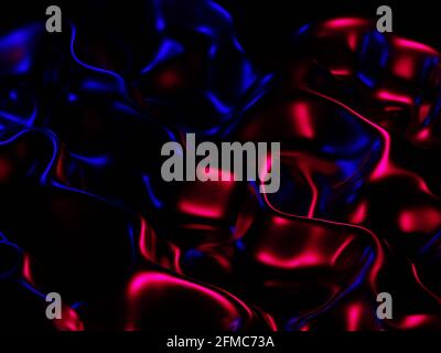 Astratto sfondo di superficie blu rosa ondulato. illustrazione 3d Foto Stock