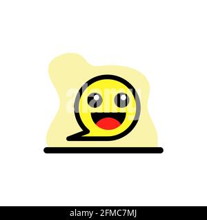 Smile Emoji testo Bubble icona vettoriale Conceptual Design Illustrazione eps10 Illustrazione Vettoriale