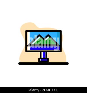 Monitorare il progetto di illustrazione vettoriale concettuale del PC eps10 Illustrazione Vettoriale