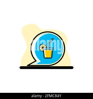 Orange Juice Speech Bubble Vector Illustration Design eps10 ottimo per qualsiasi scopo Illustrazione Vettoriale