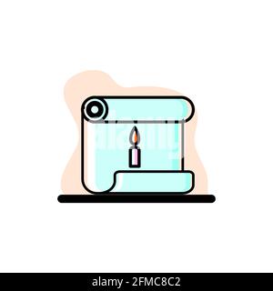 Candle Conceptual Vector Illustration Paper Scroll Icon Design eps10 grande per qualsiasi scopo Illustrazione Vettoriale