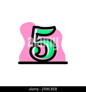 Conceptual Number 5 Illustrazione vettoriale Icon Design eps10 ottimo per qualsiasi scopo Illustrazione Vettoriale