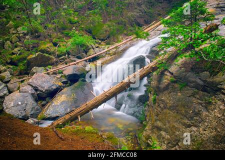 Belle cascate Skakavica in Rila Montagne in Bulgaria Foto Stock