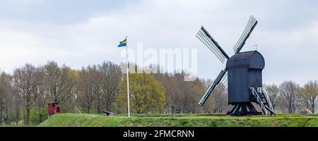 Olandese fortificato piccolo villaggio Bourtange nei Paesi Bassi Foto Stock