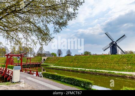 Olandese fortificato piccolo villaggio Bourtange nei Paesi Bassi Foto Stock