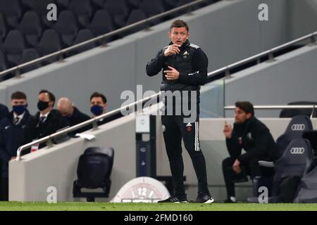 Manager of Sheffield United, Paul Heckingbottom - Tottenham Hotspur v Sheffield United, Premier League, Tottenham Hotspur Stadium, Londra, Regno Unito - 2 maggio 2021 solo per uso editoriale - si applicano restrizioni DataCo Foto Stock