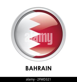 Bandiera rotonda del Bahrain Foto Stock